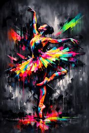 Neon Ballet Grace – Dynamic Dance Energy von ButterflyPix