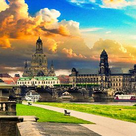 Gezicht op Dresden 2022 - Canaletto uitzicht vandaag van Max Steinwald