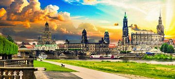 Gezicht op Dresden 2023 - Canaletto uitzicht vandaag van Max Steinwald