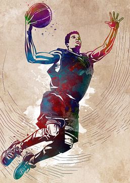 Basketball player sport art #basketball by JBJart Justyna Jaszke