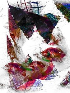 Three pairs of red lips