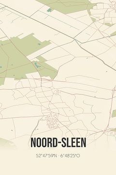 Carte vintage de Noord-Sleen (Drenthe) sur Rezona