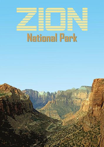 Vintage poster, Zion National Park, Utah, Amerika