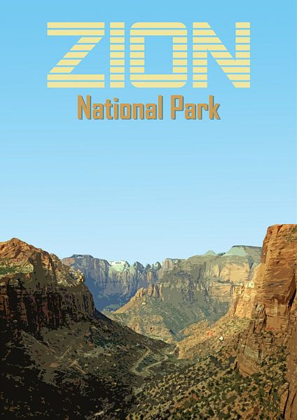 Vintage-Poster, Zion-Nationalpark, Utah, Amerika von Discover Dutch Nature