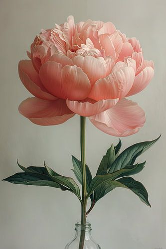 Grote pioen in vaas als kunstposter