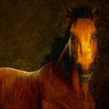 Painted horse portrait by Arjen Roos