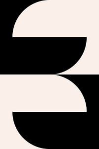 Schwarz und weiß minimalistische geometrische Poster mit Kreisen 7 von Dina Dankers