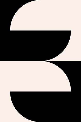 Moderne geometrische minimalistische kunst in zwart-wit nr. 4