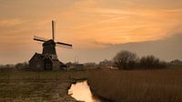 Windmühle bei Sonnenuntergang in Volendam von Chris Snoek Miniaturansicht
