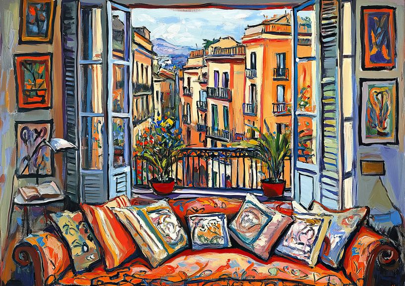 Balcony View by Eye catching paintings