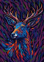 Abstract expressionism deer art