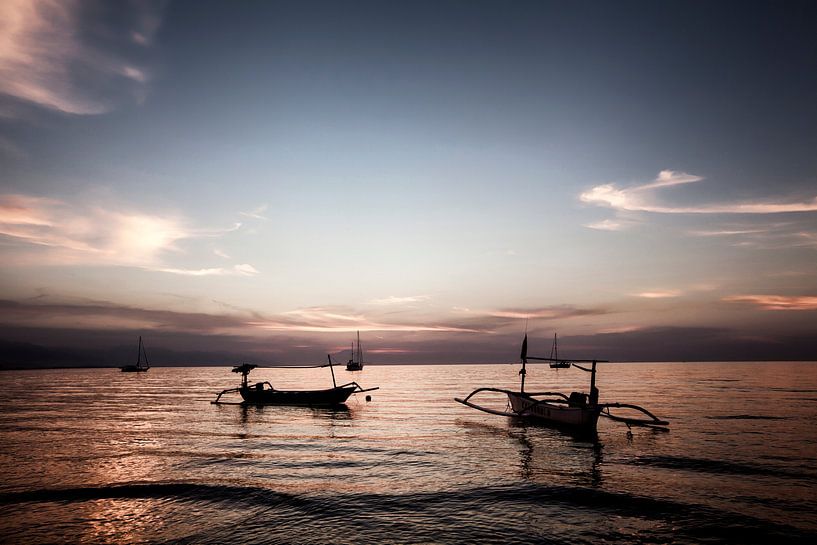 Beautiful sunrise scene in Bali, Indonesia by Tjeerd Kruse