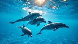 La joie des dauphins dans le monde sous-marin sur Jean Pierre