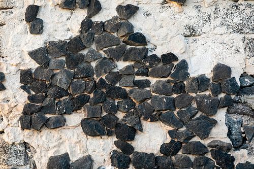 Wall of lava stone