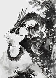 Het silhouet van de draak van Demiourgos