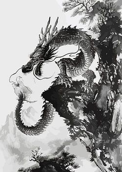 Die Silhouette des Drachen