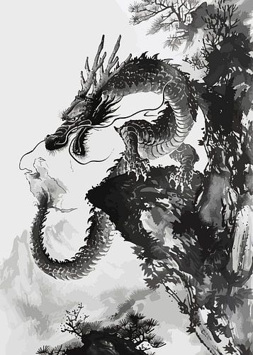 Het silhouet van de draak