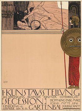Gustav Klimt - Affiche voor de 1e tentoonstelling van de Secession (1898) van Peter Balan