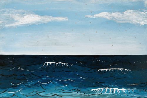 Golvende zee onder wolken