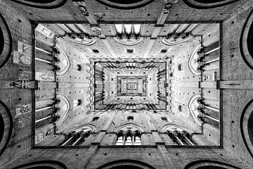 Abstractie van stadhuis in Siena met droste-effect