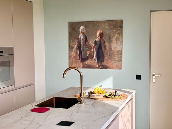 Customer photo: Two little girls carrying a basket - Jozef Israels, on ArtFrame