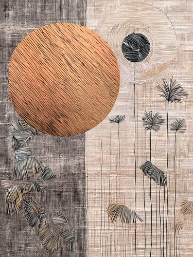 WabiSabi/Japandi Art - Zonnewarmte. Mixed media