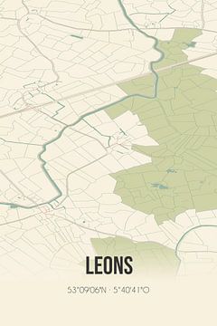 Vintage map of Leons (Fryslan). by Rezona