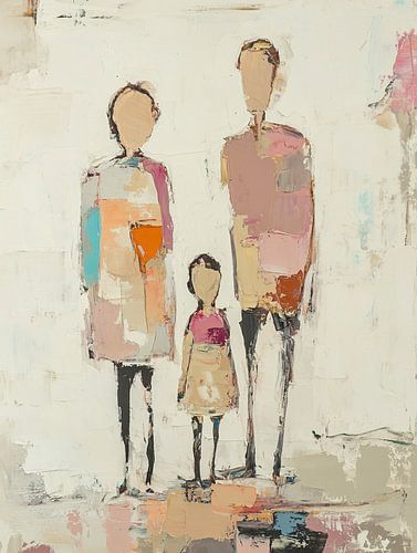 Famille avec détails colorés