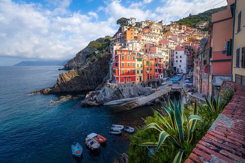 First light hits Riomaggiore