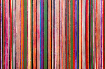 Stripes vertical brown hot by Anja Namink - Paintings