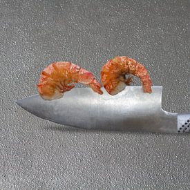 Messer mit Garnelen von Micky Bish