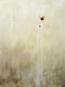 De vlinder en de bloem van Japandi Art Studio