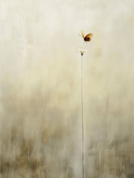 The butterfly and the flower by Japandi Art Studio