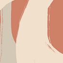 Abstracte kunst. Lijnen in terra , wit en grijs I van Dina Dankers thumbnail