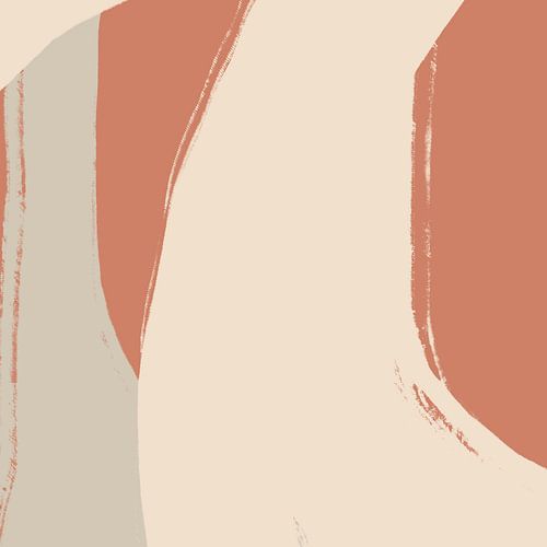 Abstracte kunst. Lijnen in terra , wit en grijs I