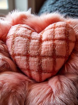 Roze kussen hart van haroulita