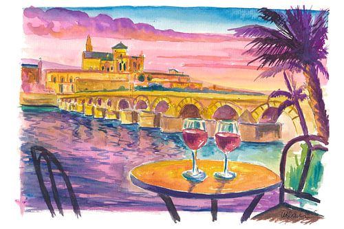 Sonnenlicht über dem Guadalquivir und der Mezquita von Córdoba