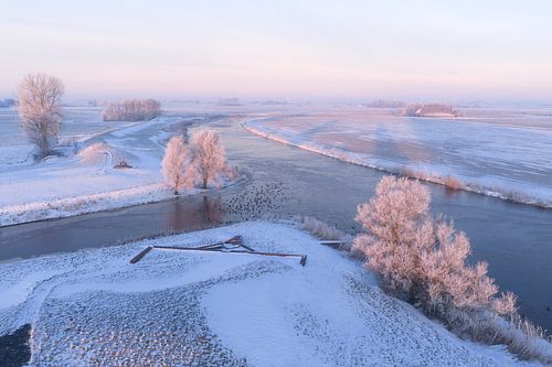 Drone foto Reitdiep bij Aduarderzijl van André van der Meulen