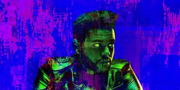 The Weeknd Modern Abstract Portret Starboy van Art By Dominic