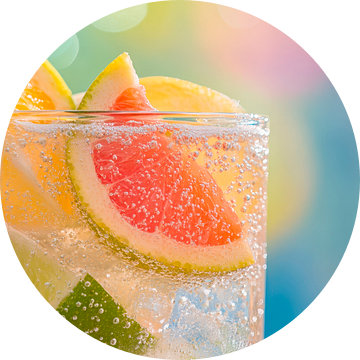 Verfrissende bruisende drank met citrusvruchten van Poster Art Shop