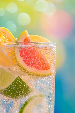 Refreshing fizzy drink with citrus fruits by Poster Art Shop