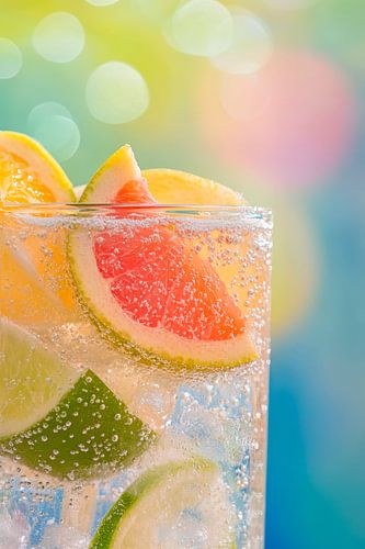 Verfrissende bruisende drank met citrusvruchten