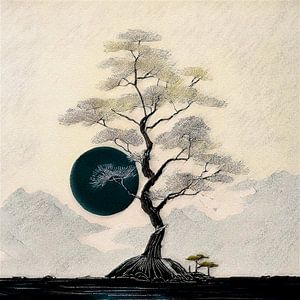 Japandi - WabiSabi art - Serie: Japanische Landschaft -3