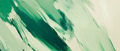 Groene abstractie - Zachte penseelstreken