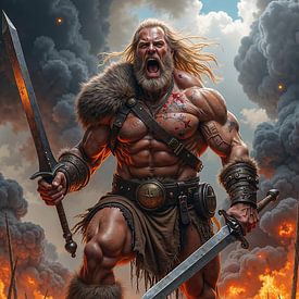 ZORNTHAEON – Ein wilder Berserker tobt auf einem Schlachtfeld von INFERAURUM