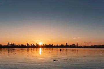 Magnifique coucher de soleil sur le Kralingse Plas