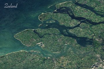 Satellietfoto van Zeeland van Stef Verdonk