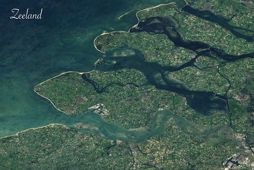 Satellietfoto van Zeeland