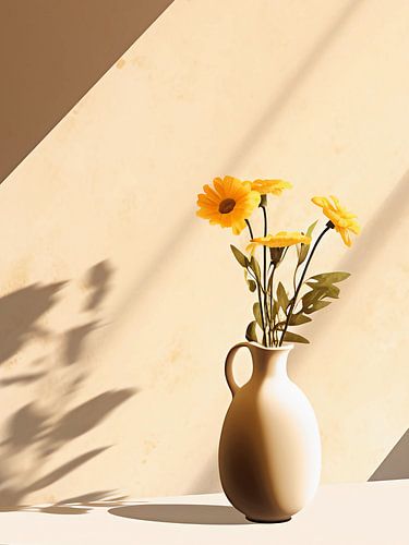 Zonnebloemen in de vaas