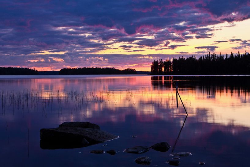 Evening atmosphere at the lake by Anja B. Schäfer